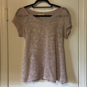 Pink knit top from Anthropologie